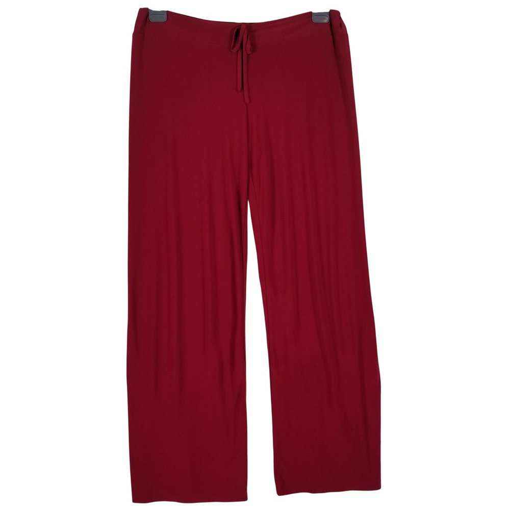 Norma Kamali Wide Leg Pants Women Large Red High Rise Drawstringβ NK383103